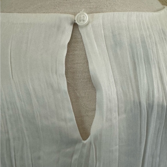 Alfani Pleated Midi Desert Breeze White Tiered Sleeveless Dress L - Picture 7 of 13